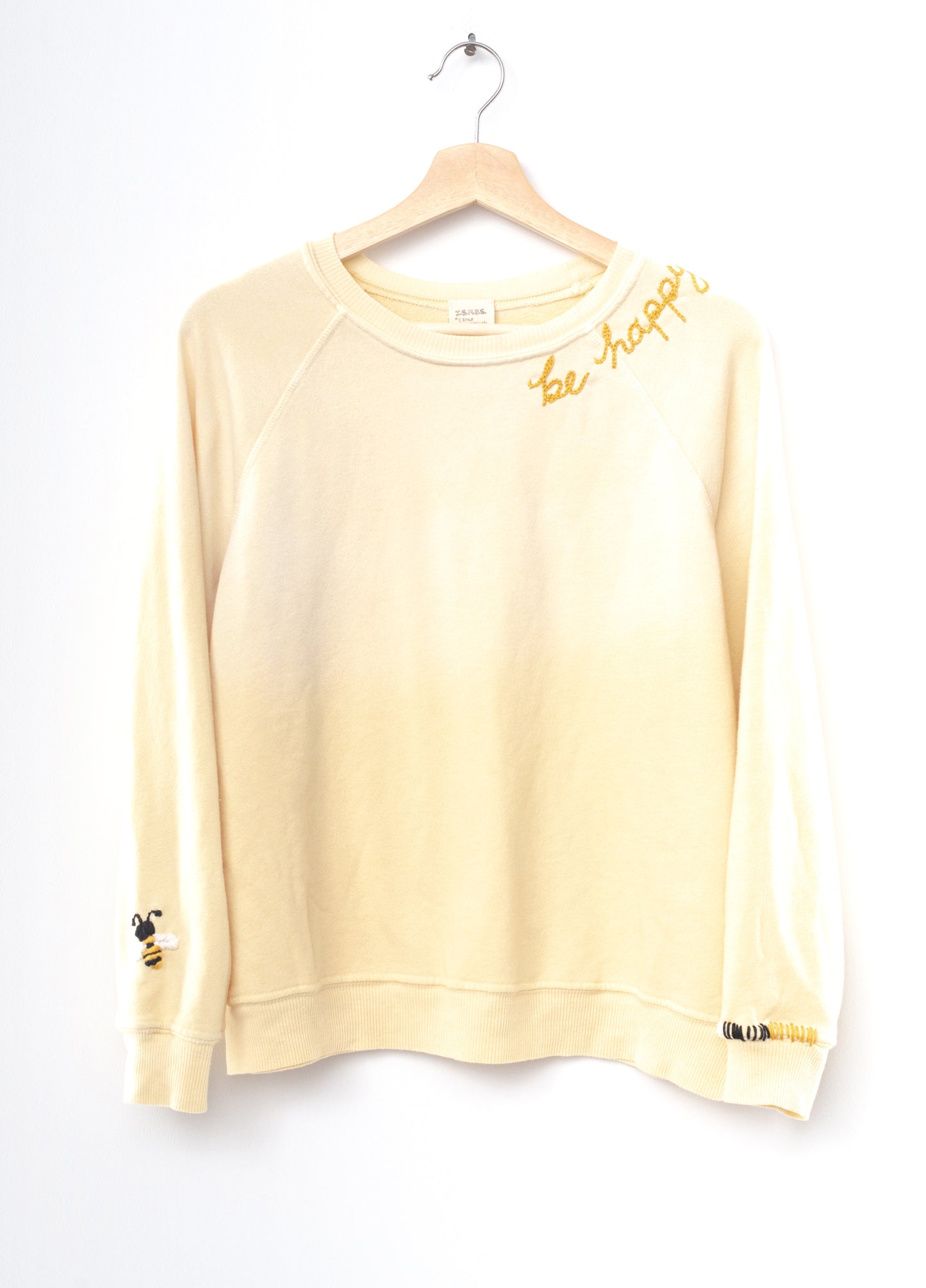 Bee Happy Sweatshirt- Pastel Yellow