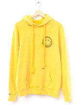 WASHED YELLOW HOODIE WITH CUSTOM HAND EMBROIDERY ON THE CHEST