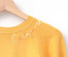 YELLOW VINTAGE SWEATS WITH CUSTOM HAND EMBROIDERY