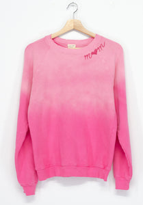 BUBBLE GUM PINK L/S SWEATS WITH CUSTOM HAND EMBROIDERY