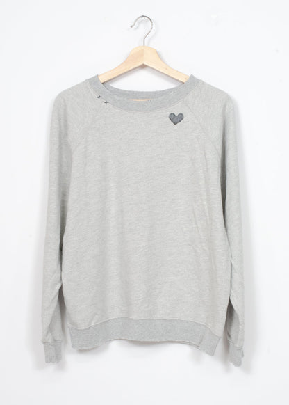 Heart Sweatshirt- Essential Grey-XS/S