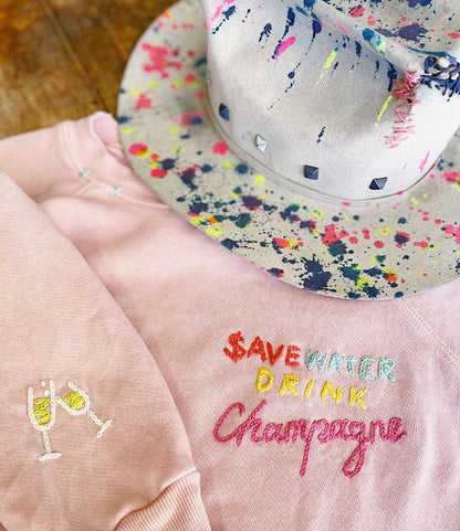 Save Water Drink Champagne Sweatshirt(7Colors)