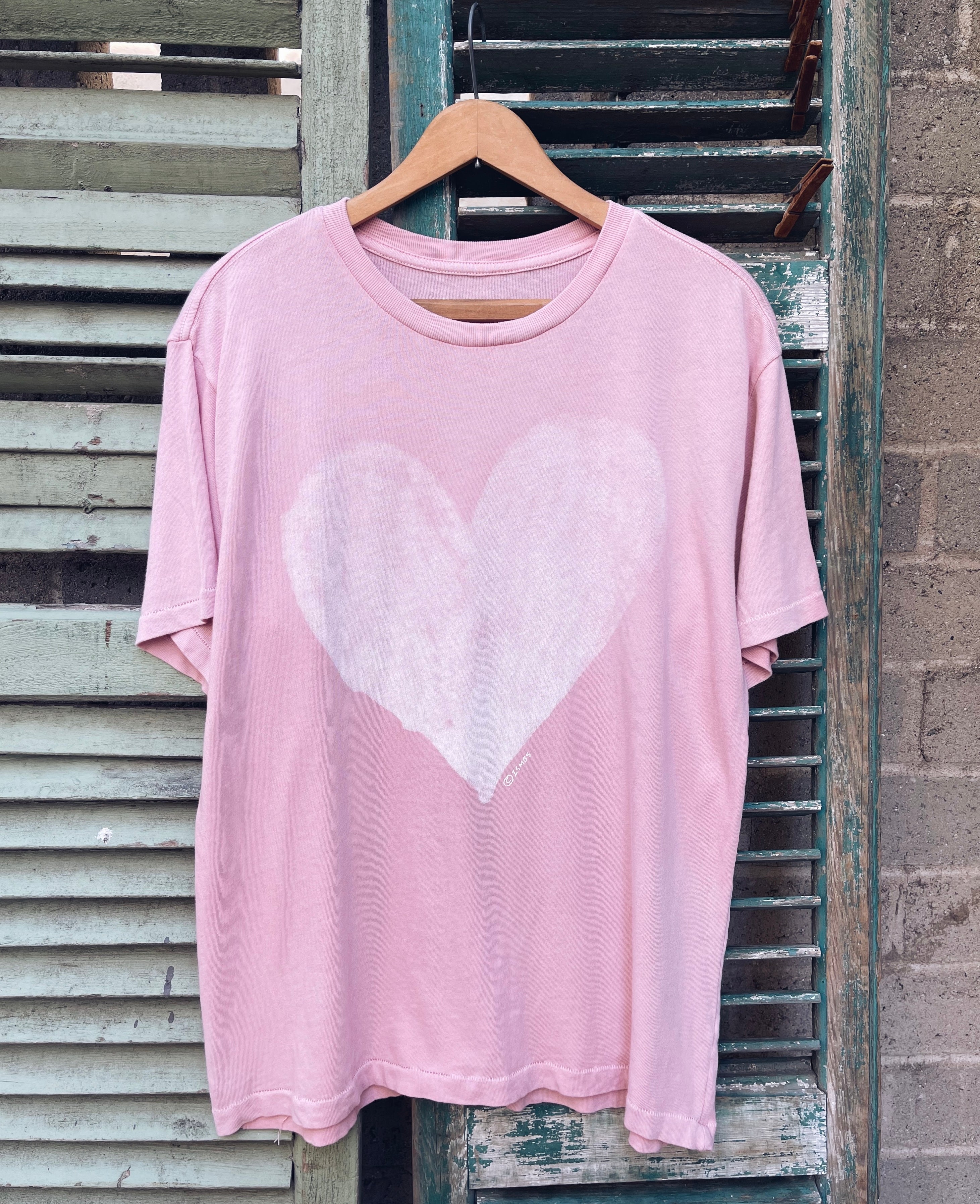 Heart Tee- Pink-L